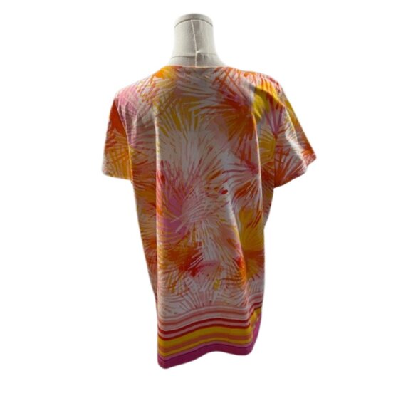 Ruby Rd Women’s Short Sleeve Printed Knit Top XL NWT - Picture 3 of 6